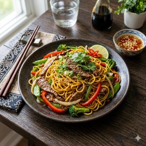 Stir Fried Noodles With Beef